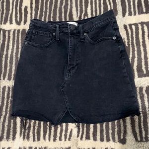 Madewell Ridged Faded Black Denim A-line Skirt